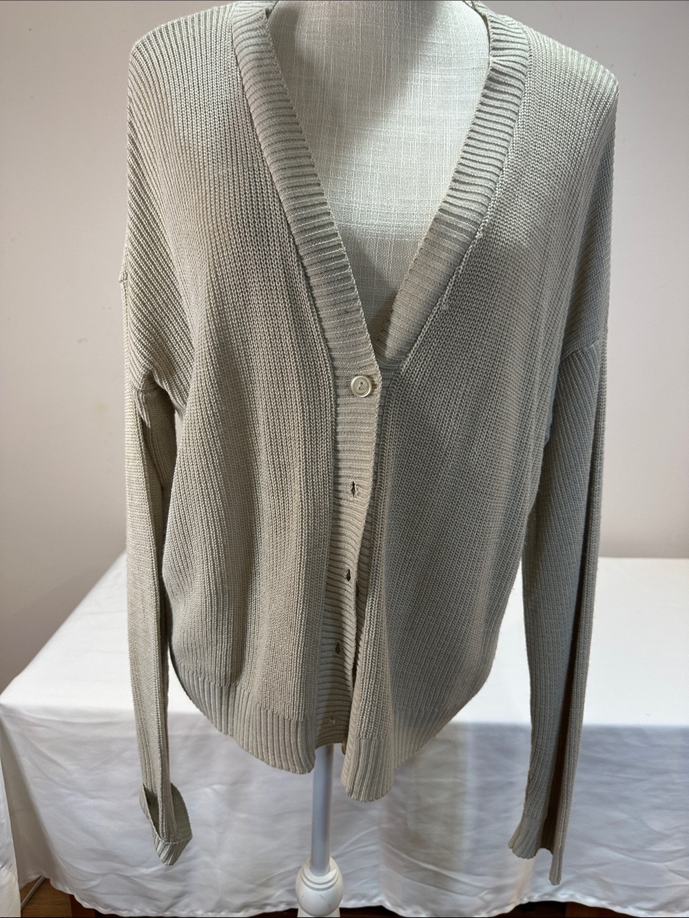Abound Light Taupe V-Neck Button Front Cardigan
